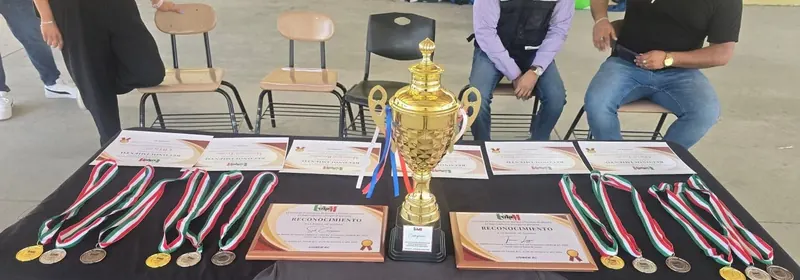 Trofeo, medallas y reconocimientos listos para la premiación de un concurso